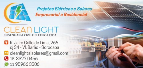 Geração de Energia Fotovoltaica em sorocaba - Clean Light Engenharia Civil & Elétrica LTDA