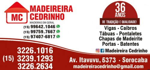 Tábua em sorocaba - Madeireira MC Cedrinho