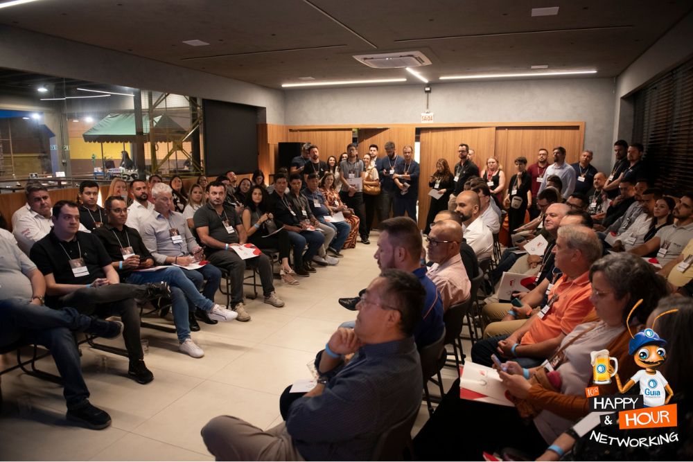 O último Happy Hour & Networking do Guia do Construtor de 2024 teve recorde de convidados! 