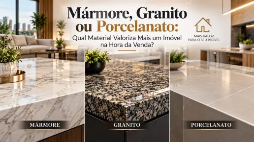 Mármore, Granito ou Porcelanato: Qual Material Valoriza Mais um Imóvel na Hora da Venda?